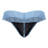 CandyMan String en dentelle Beltis Noir-Bleu